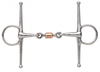 Shires Full Cheek Snaffle with Copper Peanut